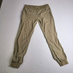 Faherty Womens M Jogger Pants Pull On Pant Cotton Linen Rayon Blend Brown *flaws